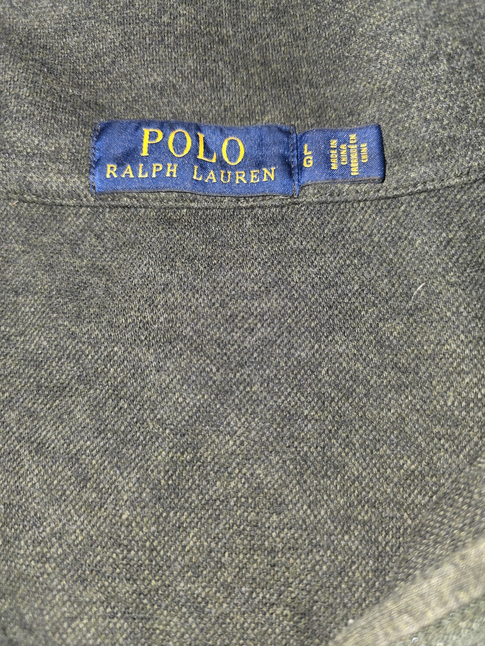 Polo by Ralph Lauren Dark Charcoal Quarter-Zip Sweater with Purple Pony - Picture 2 of 2